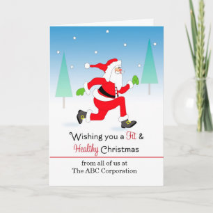 Weihnachts-Fitness Santa Card Feiertagskarte