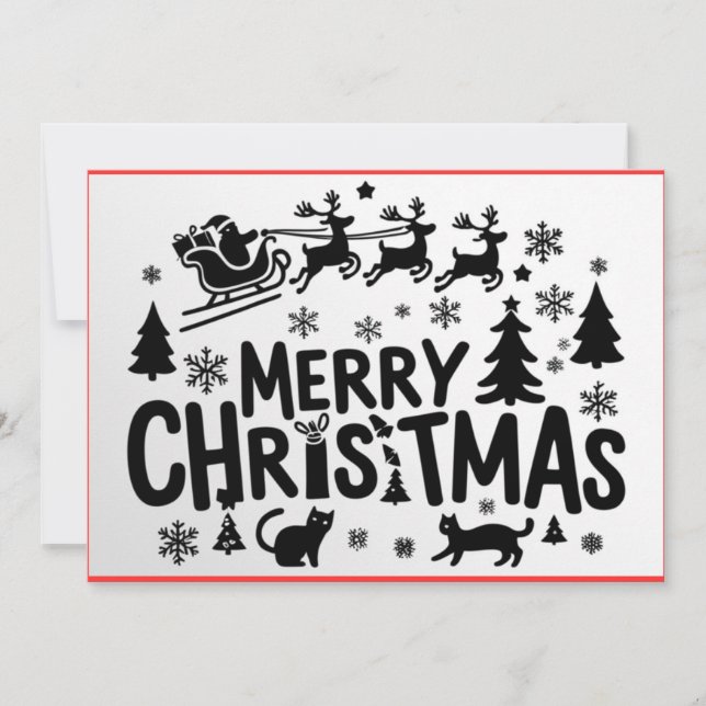 Weihnachts-Flachgrusskarte Feiertagskarte (Vorderseite)