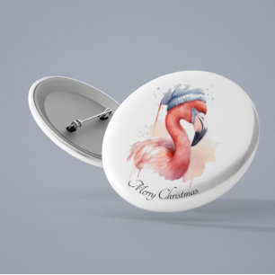 Weihnachts-Flamingo, anpassbar Button