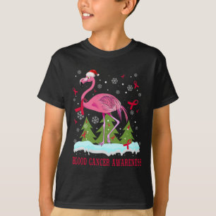 Weihnachts Flamingo Blutkrebs Bewusstsein Geschenk T-Shirt