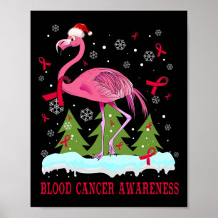 Weihnachts-Flamingo-Blutkrebs-Bewusstseinsgeschenk Poster