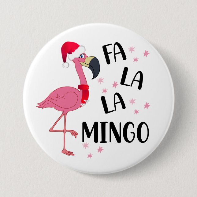Weihnachts-Flamingo-Button Button (Vorderseite)