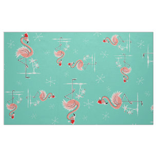 Weihnachts Flamingo Drehung große Muster Stoff