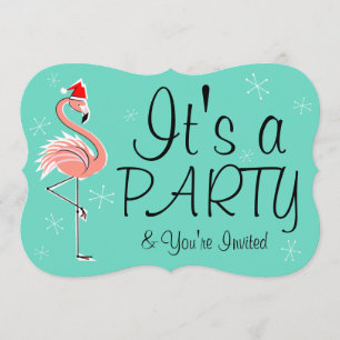 Weihnachts-Flamingo-Einladung "Party" Einladung