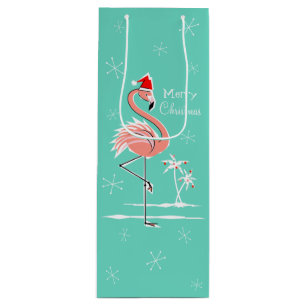 Weihnachts Flamingo Frohe Weihnachtswein Geschenk  Geschenktüte Für Weinflaschen