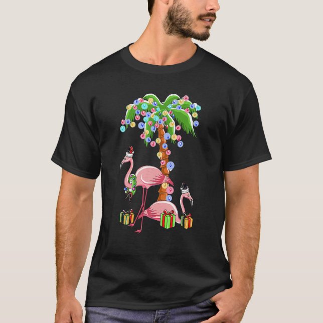 Weihnachts Flamingo Funny Shirt Santa By Sea Palm  (Vorderseite)