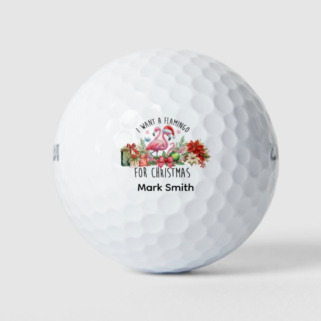 Weihnachts-Flamingo für Florida Golfer Golfball (Vorderseite)
