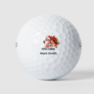 Weihnachts-Flamingo für Florida Golfer Golfball
