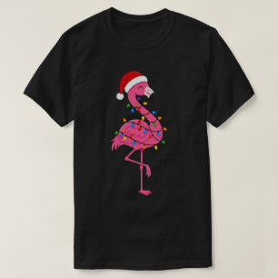 Weihnachts-Flamingo-Lichter Tropischer Urlaub T-Shirt