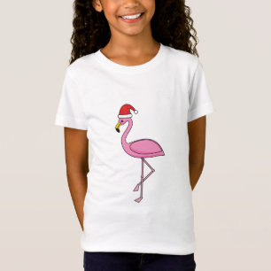 Weihnachts-Flamingo mit Weihnachtsmannmütze T-Shirt