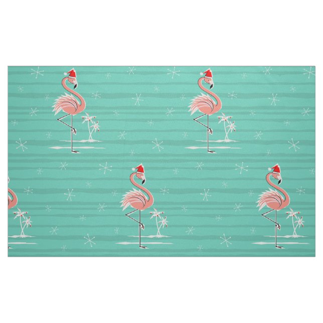 Weihnachts Flamingo Strip große Muster Stoff (Fat Quarter (45,7 x 55,9 cm))