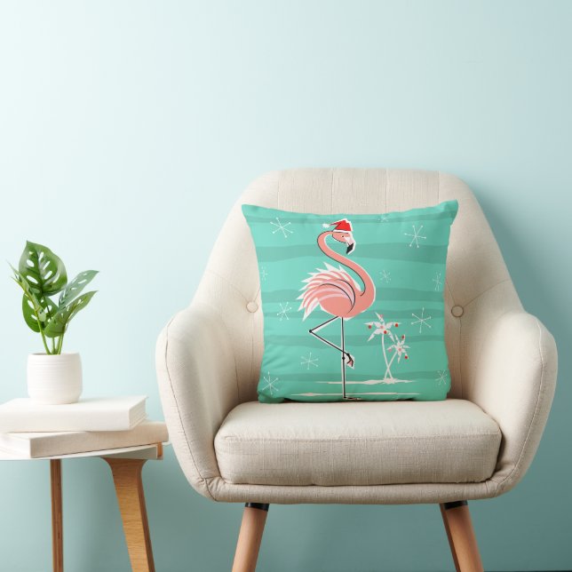Weihnachts Flamingo Stripe werfen Kissen (Stuhl )
