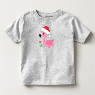 Weihnachts-Flamingo, Weihnachtsmannmütze, Weihnach Kleinkind T-shirt