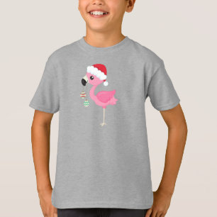 Weihnachts-Flamingo, Weihnachtsmannmütze, Weihnach T-Shirt