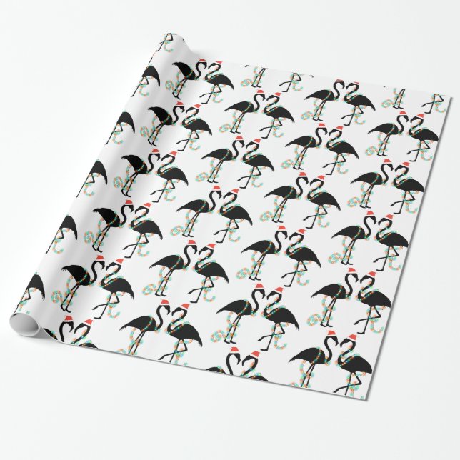 Weihnachts Flamingo Wrapping Paper Geschenkpapier (Ungerollt)