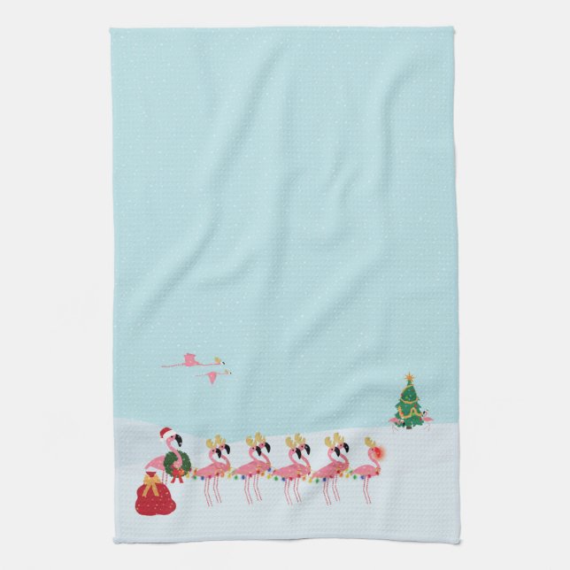 Weihnachts Flamingos Küchentuch (Vertikal)