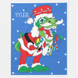 Weihnachts Fleece Blanket/Grosses TySantaSaurus Re
