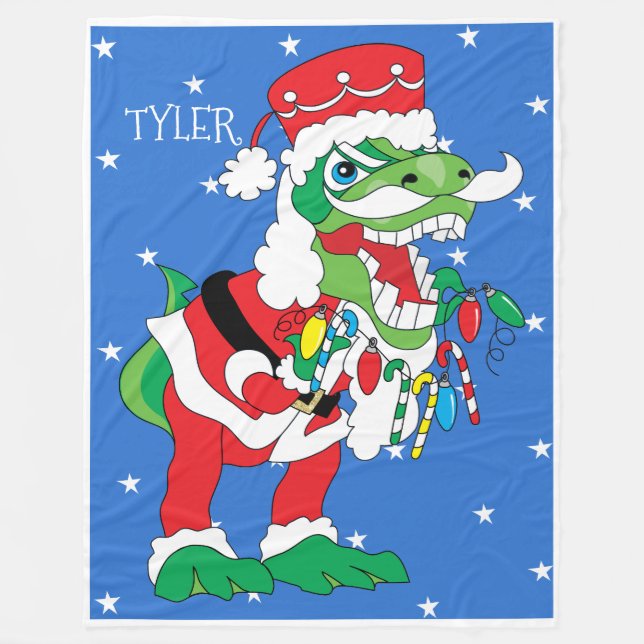 Weihnachts Fleece Blanket/Grosses TySantaSaurus Re (Vorderseite)