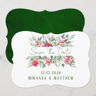 Weihnachts florale Paint Leaf Hochzeit speichern d Einladung