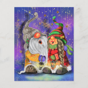 Weihnachts-Flugblatt-Pärchen-Gnome-Singen-Spaß Flyer