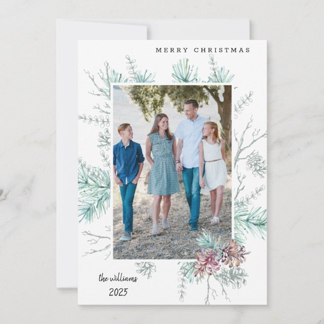 Weihnachts-Foliage-Foto-Weihnachtskarte Feiertagskarte (Vorderseite)