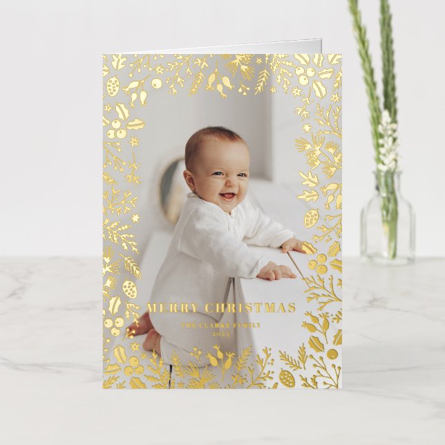 Weihnachts-Foliage Rahmen Frohe Weihnachten (Blume)