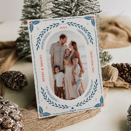 Weihnachts-Folklorekunst-Urlaubskarte Einladung