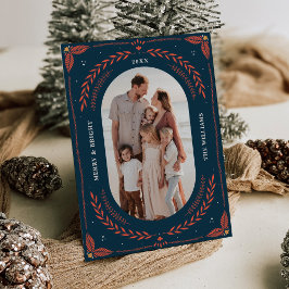 Weihnachts-Folklorekunst-Urlaubskarte Einladung