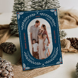 Weihnachts-Folklorekunst-Urlaubskarte Einladung