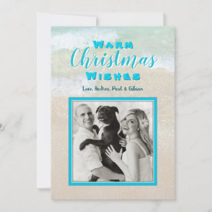 Weihnachts-Foto am Strand Custom Holiday Cards Feiertagskarte
