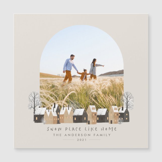 Weihnachts-Foto-Bogen nord-natur Magnetkarte (Vorderseite)