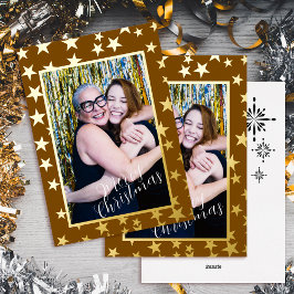 Weihnachts-Foto Brown Foil Weihnachtskarte Folien Feiertagskarte