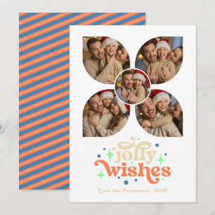 Weihnachts-Foto-Collage im Retro-Küstenstil Feiertagskarte