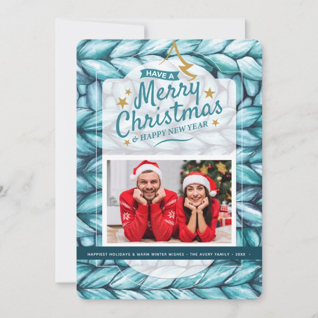 Weihnachts-Foto Feiertagskarte (Vorderseite)