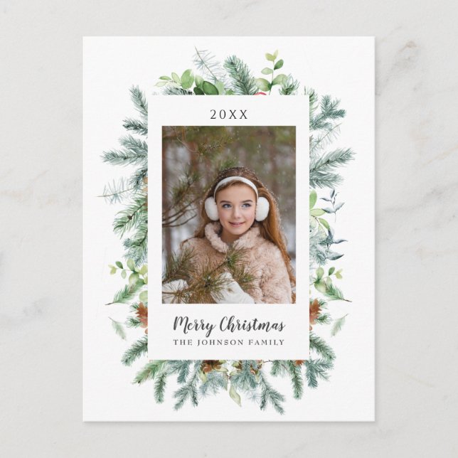 Weihnachts-Foto Feiertagspostkarte (Vorderseite)