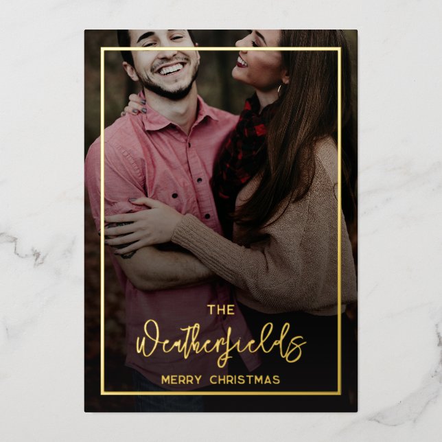 Weihnachts-Foto Folien Feiertagskarte (Vorderseite)