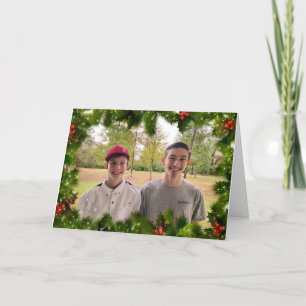 Weihnachts Foto Garland Light Christmas Card Feiertagskarte