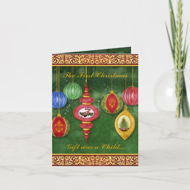 Weihnachts-Foto - Geburtserklärung Feiertagskarte (Vorderseite)