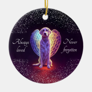 Weihnachts-Foto-Gedenkstätte Hund Angel Wings Keramik Ornament