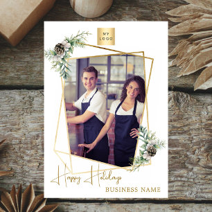 Weihnachts-Foto geometrisches Gold, modern Feiertagskarte