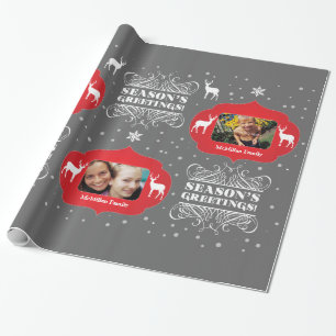 Weihnachts Foto Geschenk Jahreszeit Grüße Wrappe Geschenkpapier