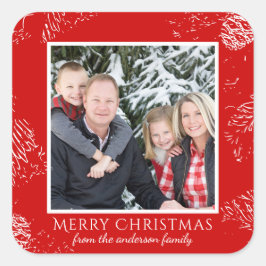 Weihnachts-Foto-Geschenkartikel Quadratischer Aufkleber