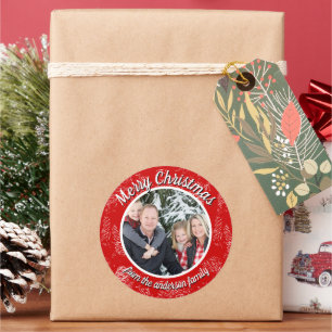 Weihnachts-Foto-Geschenkartikel Runder Aufkleber