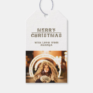 Weihnachts-Foto Holiday Modern Geschenkanhänger