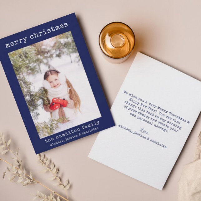 Weihnachts-Foto Minimalistisch Stilkarte Dankeskarte (Von Creator hochgeladen)