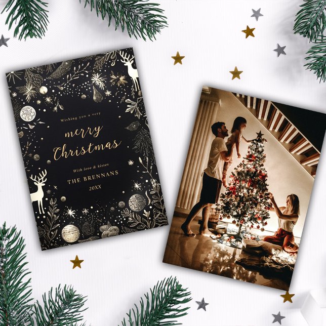 Weihnachts-Foto Modernes Elegantes Feiertagskarte (Merry Christmas Photo Holiday Card)