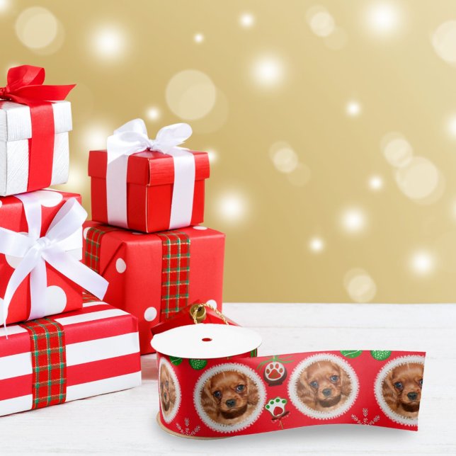 Weihnachts Foto Muster Leckereien Spielzeug Satinband (Von Creator hochgeladen)