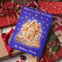 Weihnachts Foto Name Custom Topography Gingerbread Feiertagskarte