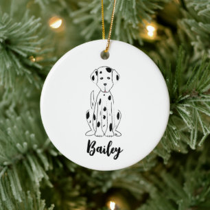 Weihnachts-Foto Niedlich Welpe Hund Dalmatiner Url Keramik Ornament