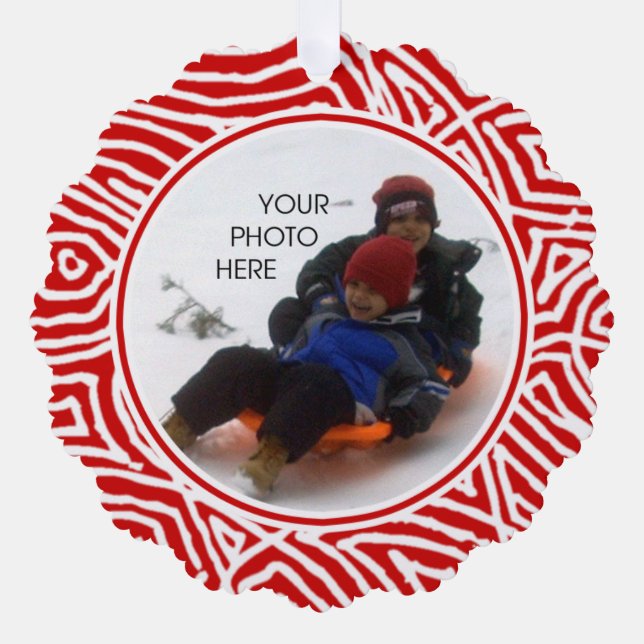 Weihnachts-Foto Ornament Karte (Vorderseite)